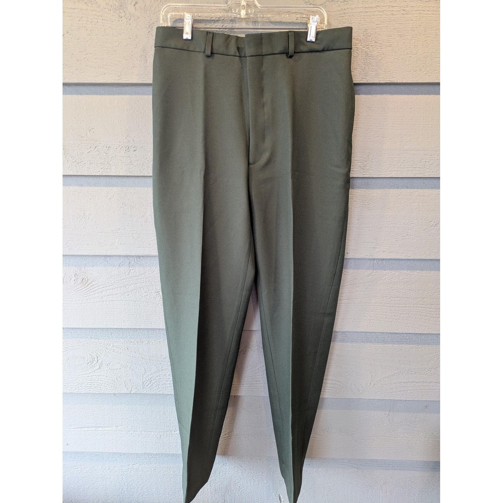 VTG Propper Pants Mens 34x32 Green Dress Uniform Flat Front Made In USA Workwear